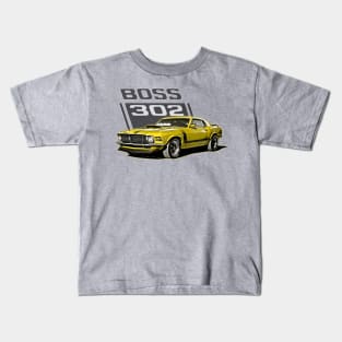 Boss 302 Mustang '70 yellow Kids T-Shirt